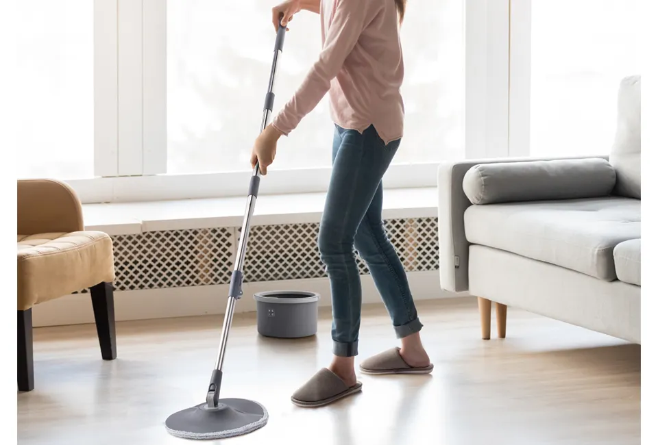 Syst&egrave;me de nettoyage spin mop
