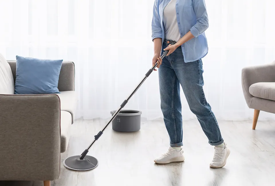 Syst&egrave;me de nettoyage spin mop