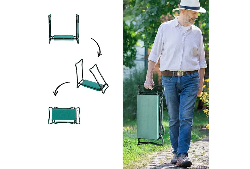 Folding garden stool 