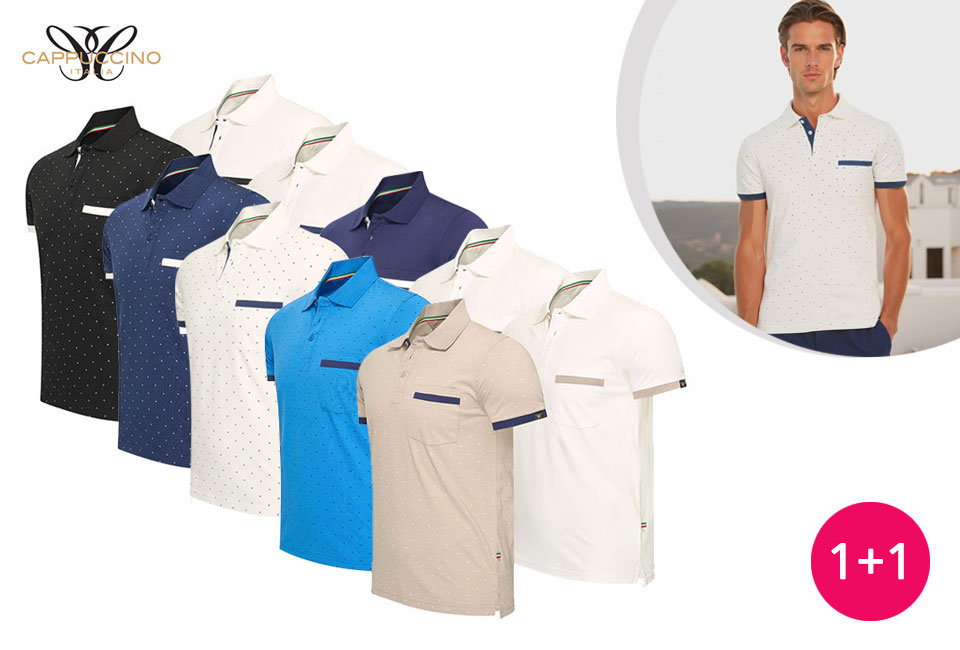 Polos de algod&oacute;n para hombre 1 + 1 GRATIS