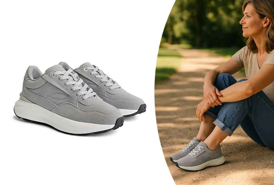 Modische Damen-Ledersneakers mit sportlicher Sohle