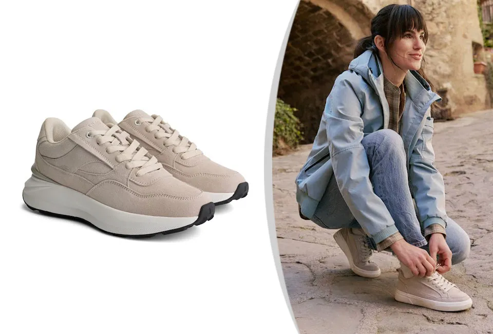 Modische Damen-Ledersneakers mit sportlicher Sohle