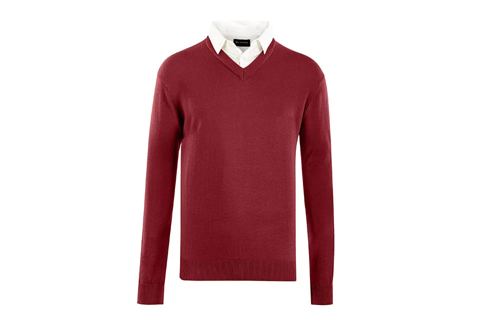 Men&#039;s pullover with shirt collar