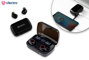 Oreillettes Bluetooth avec boîtier de charge 2 en 1