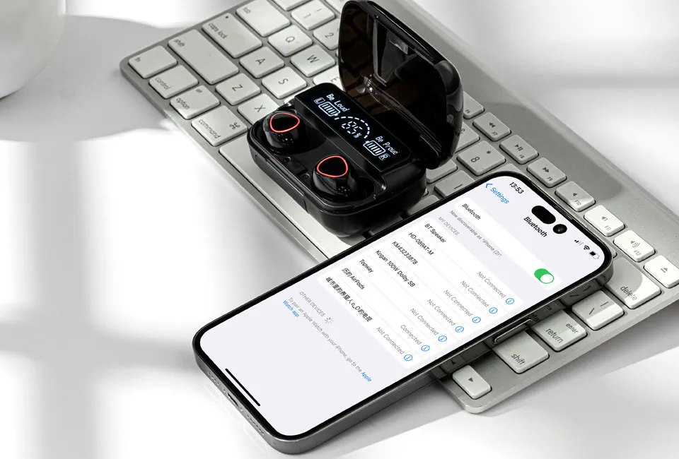 Oreillettes Bluetooth avec bo&icirc;tier de charge 2 en 1