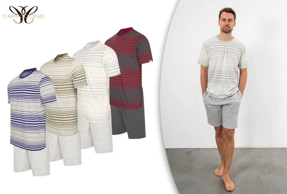 Katoenen zomerpyjama voor heren