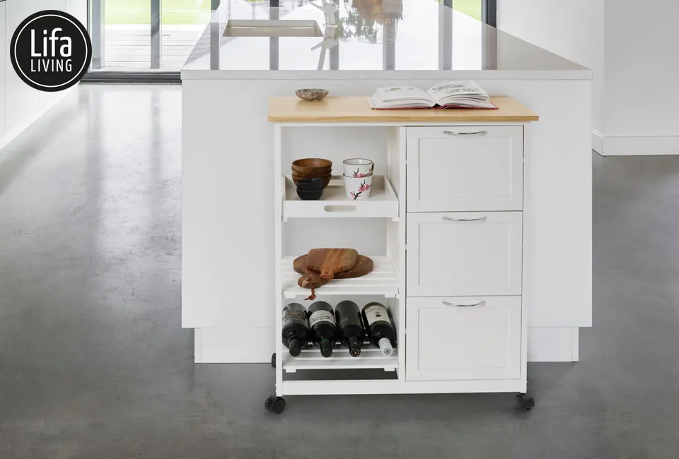Chariot de cuisine pour un espace de travail et de rangement suppl&eacute;mentaire