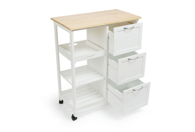 Kitchen trolley for extra work and storage space