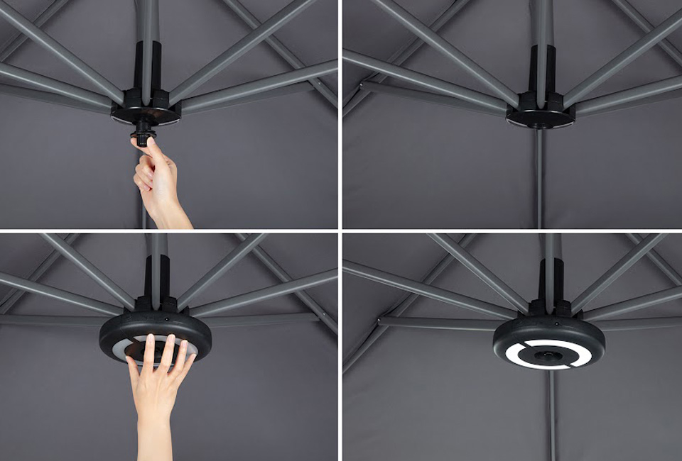 Élégant parasol déporté disponible en 4 couleurs