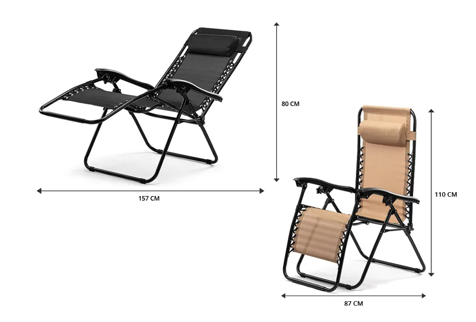 Chaise longue noire ou beige