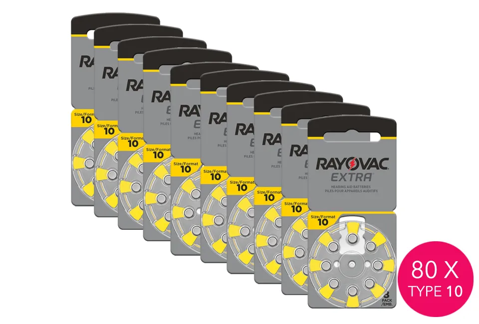 80 Batterien f&uuml;r H&ouml;rger&auml;te
