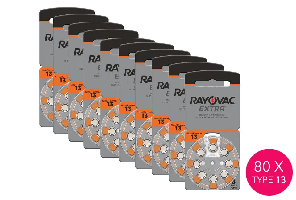 80 Batterien f&uuml;r H&ouml;rger&auml;te