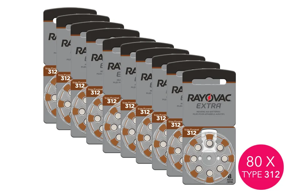 80 Batterien f&uuml;r H&ouml;rger&auml;te