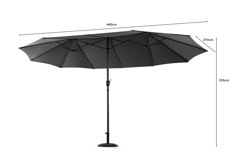 Parasol double avec housse de protection
