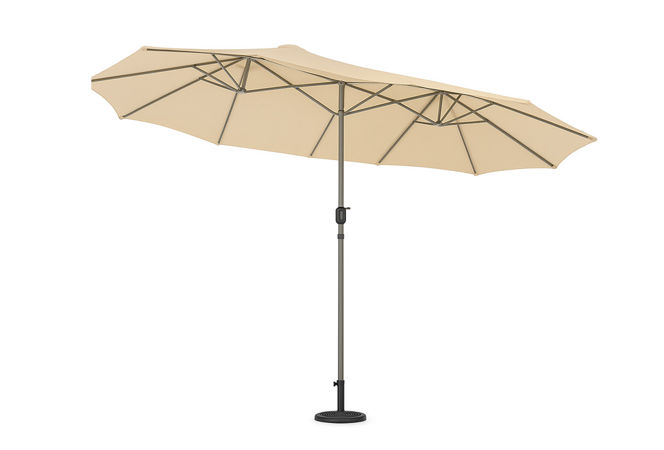 Parasol double avec housse de protection