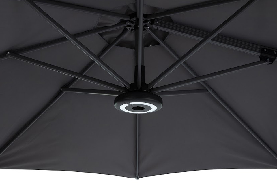 Parasol double avec housse de protection
