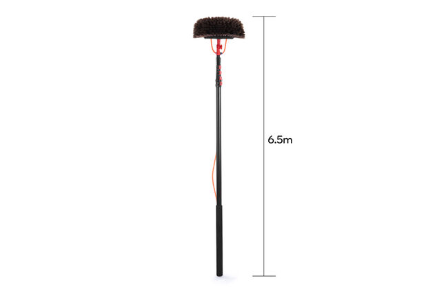 Brosse de nettoyage à manche télescopique de 6,5 m avec raclette