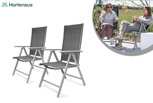 Set van 2 aluminium tuinstoelen