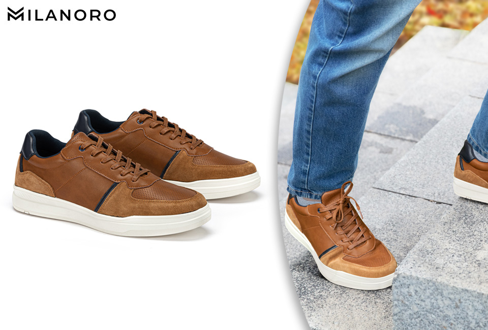 Sneakers da uomo in pelle alla moda