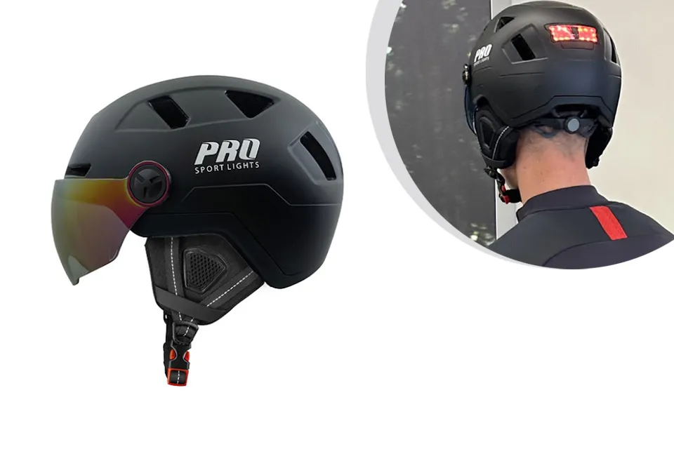 Capacete de ciclista com 2 viseiras para bicicleta el&eacute;trica