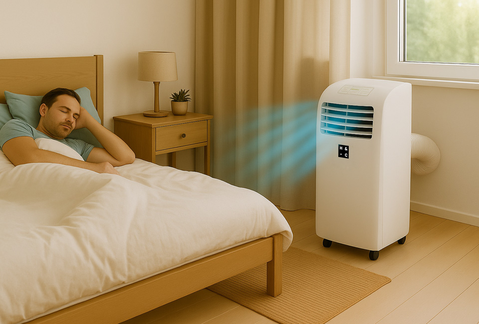 3-in-1 mobiele airconditioning met afvoerslang