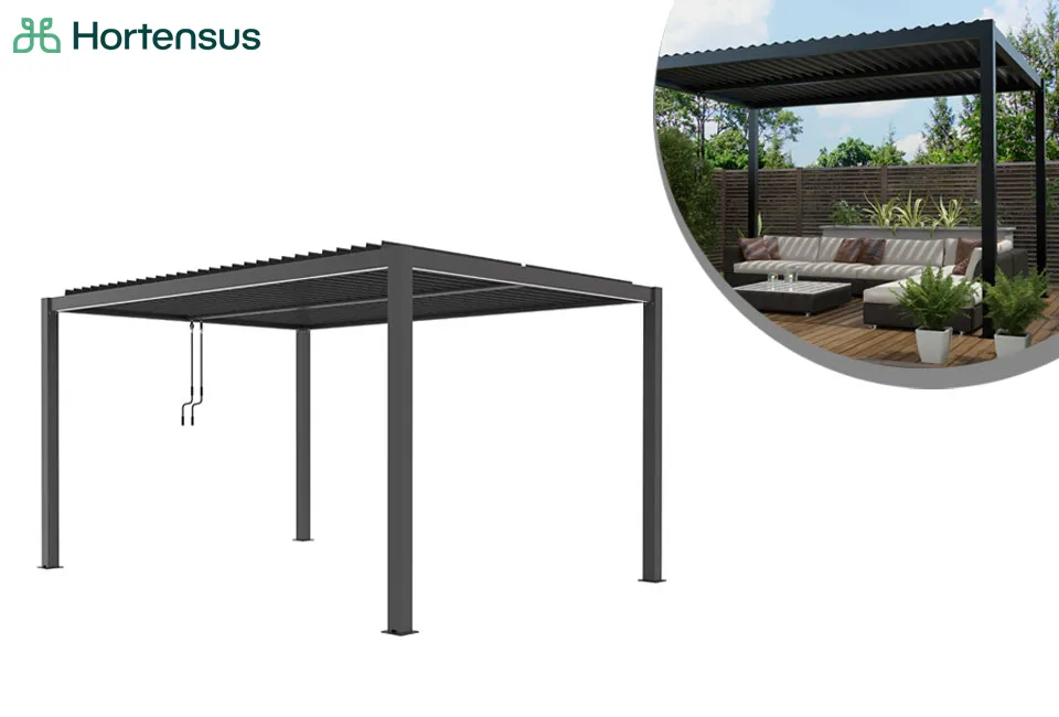 Pergola &eacute;l&eacute;gante disponible en blanc et anthracite