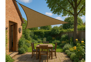 Déstockage : Voile d'ombrage triangulaire ou carrée disponible en gris ou taupe — 8