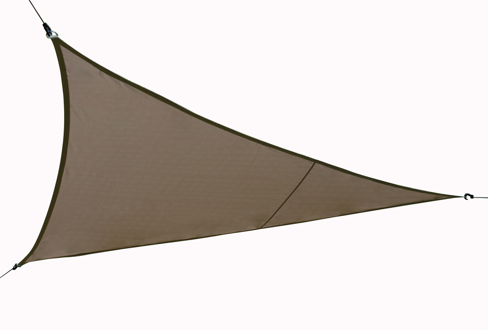 Déstockage : Voile d'ombrage triangulaire ou carrée disponible en gris ou taupe