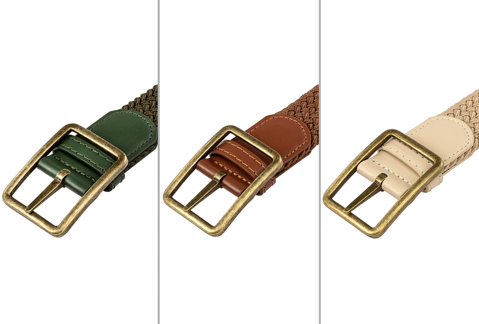 Set aus 3 stilvollen geflochtenen Gürteln