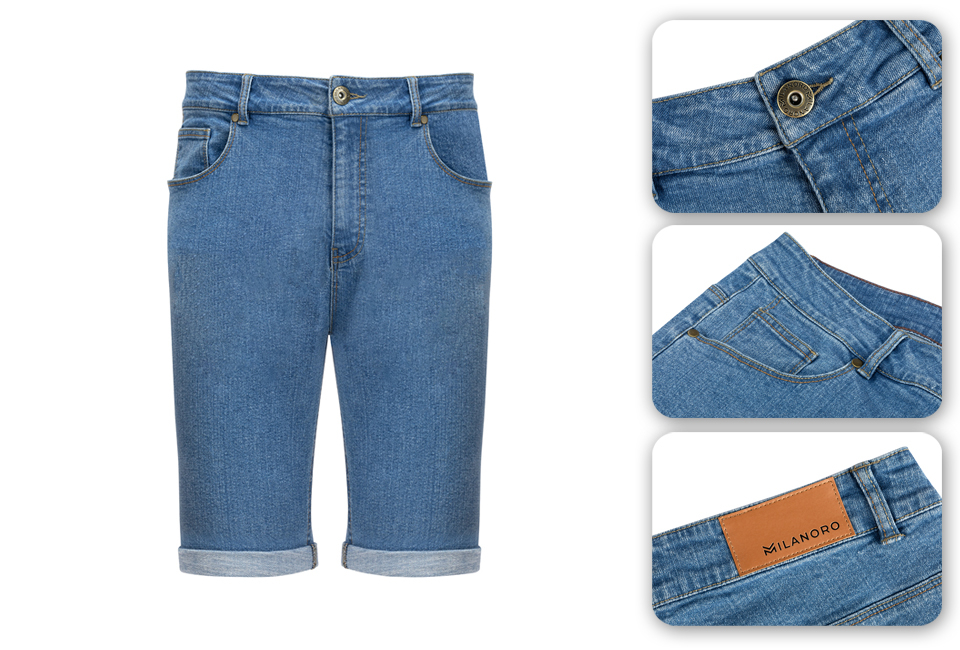 Déstockage : short en jean élégant et confortable pour homme
