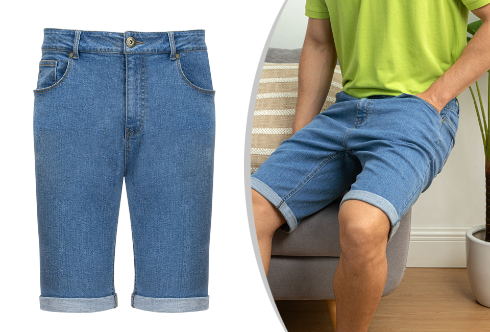 Déstockage : short en jean élégant et confortable pour homme