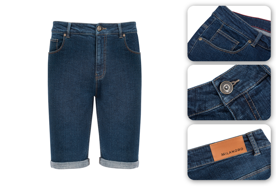 Déstockage : short en jean élégant et confortable pour homme