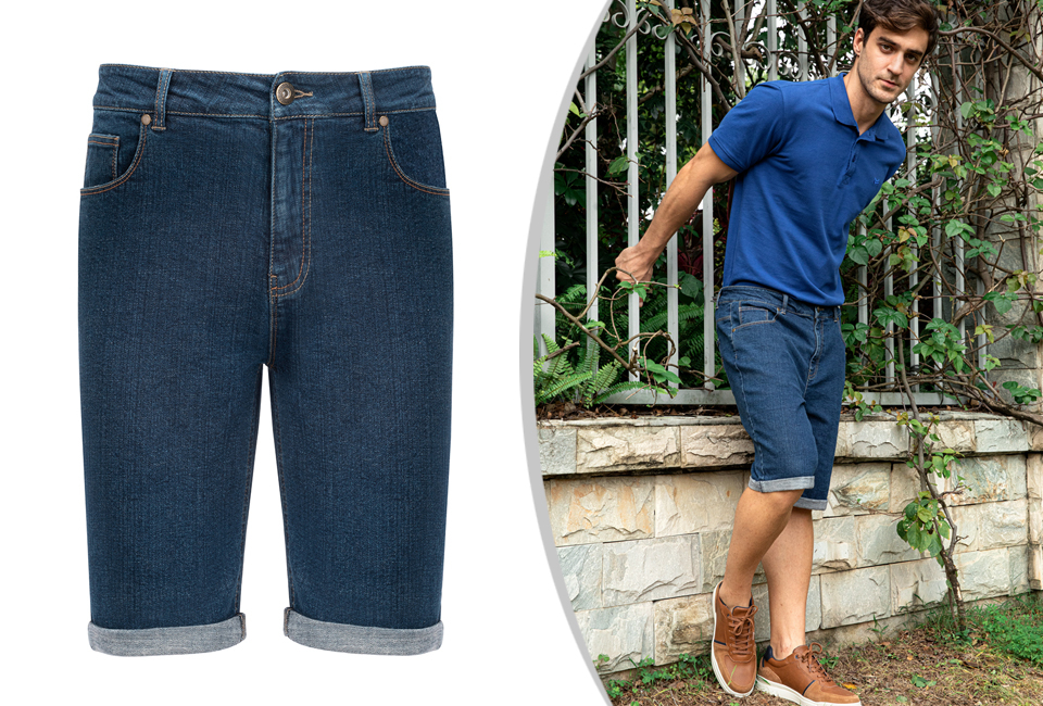 Déstockage : short en jean élégant et confortable pour homme