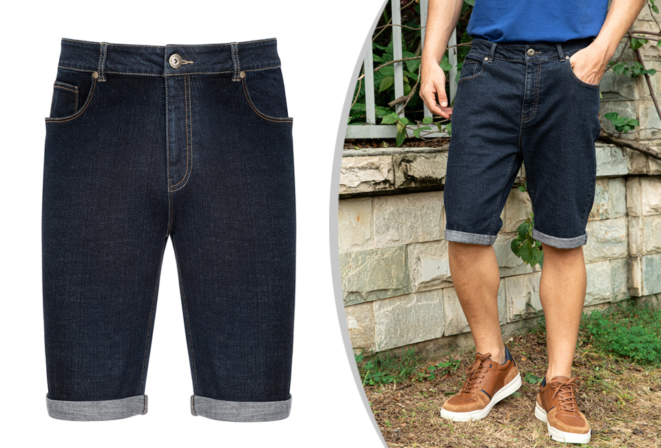 Déstockage : short en jean élégant et confortable pour homme