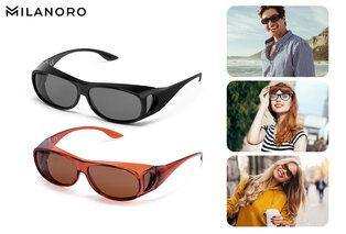 Aufsetz-Sonnenbrille mit polarisierten Gläsern mit Schutzhülle