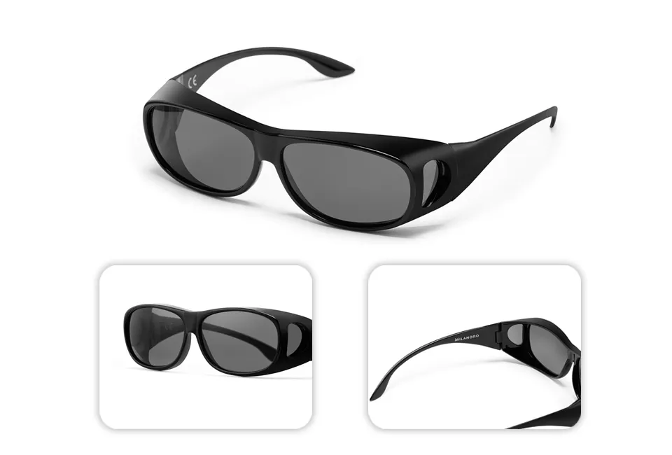 Sur-lunettes de soleil polaris&eacute;es avec &eacute;tui de protection