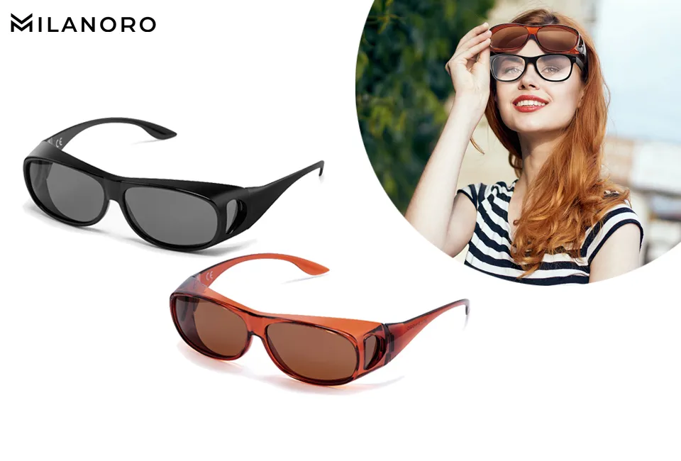 Sur-lunettes de soleil polaris&eacute;es avec &eacute;tui de protection