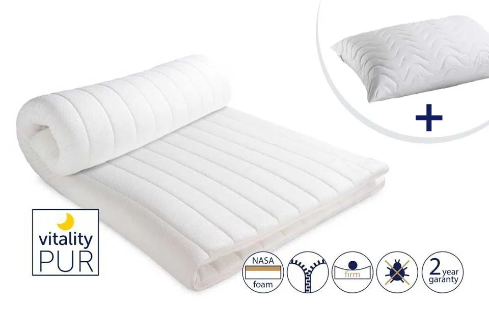 Materassino topper con cuscino gratis