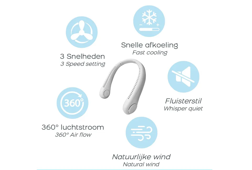 Ventilador de cuello con 3 velocidades