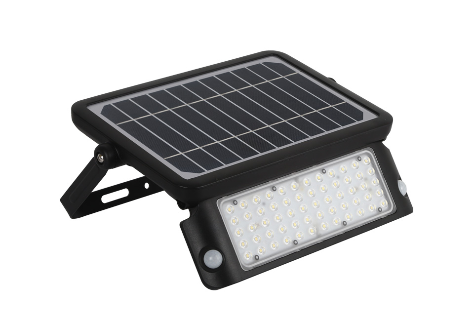 Ledlamp op zonne-energie van 5W of 10W met bewegingsdetectie