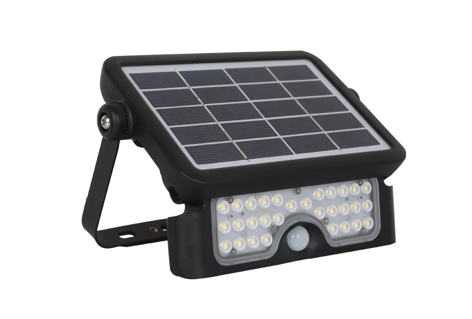 Ledlamp op zonne-energie van 5W of 10W met bewegingsdetectie