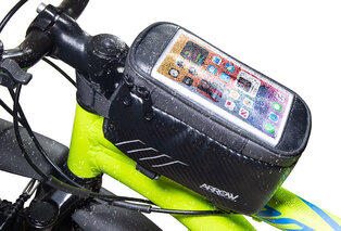 Handige frametas voor fiets met smartphonevak — 2