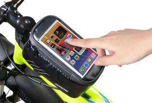 Handige frametas voor fiets met smartphonevak — 4