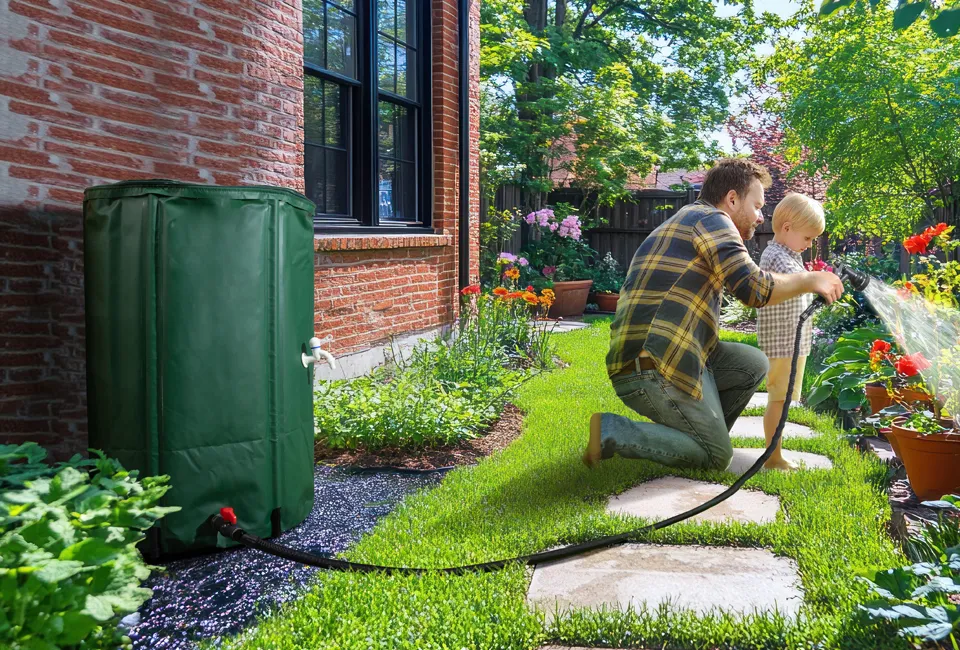 Baril de pluie pliable de 250 litres