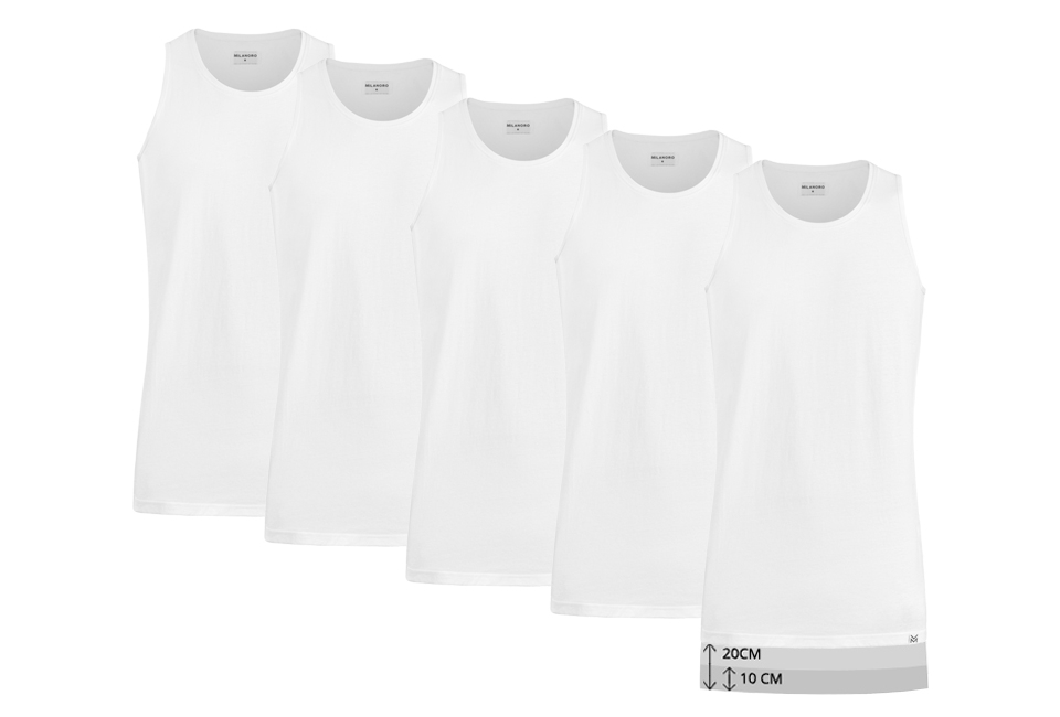 Set: 5 extra lange Unterhemden
