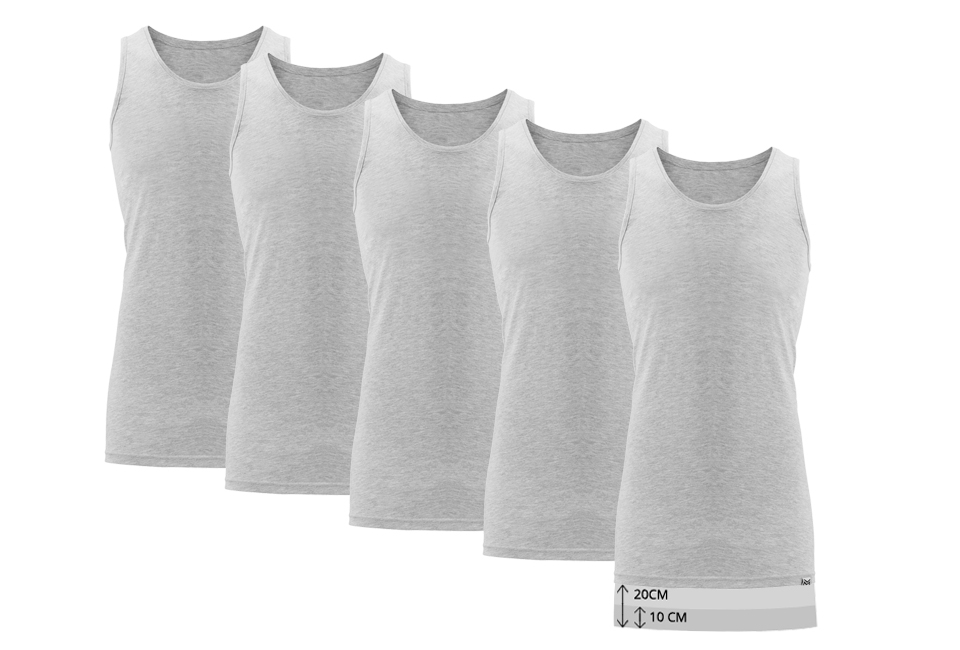 Set: 5 extra lange Unterhemden