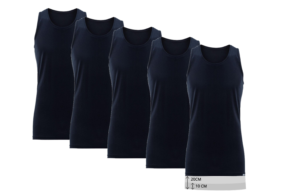 Set: 5 extra lange Unterhemden
