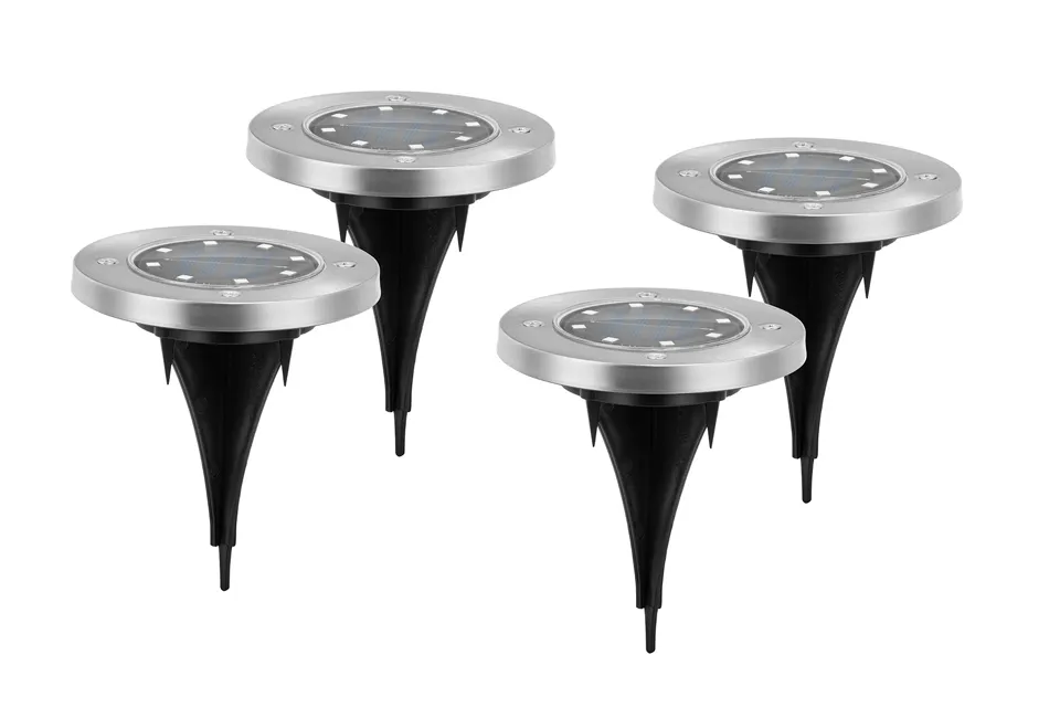 4 solar-powered LED ground spots