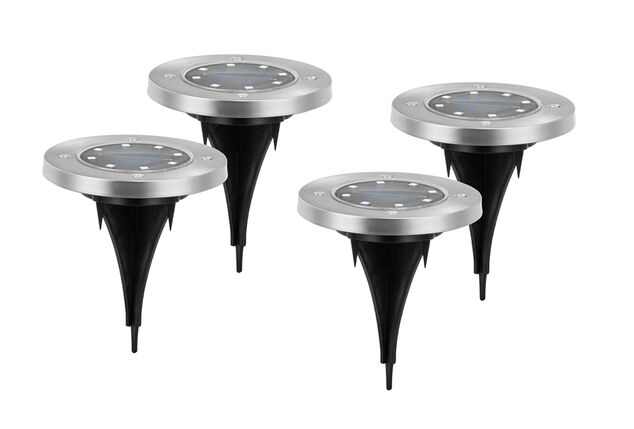 Set van 4 LED-grondspots op zonne-energie
