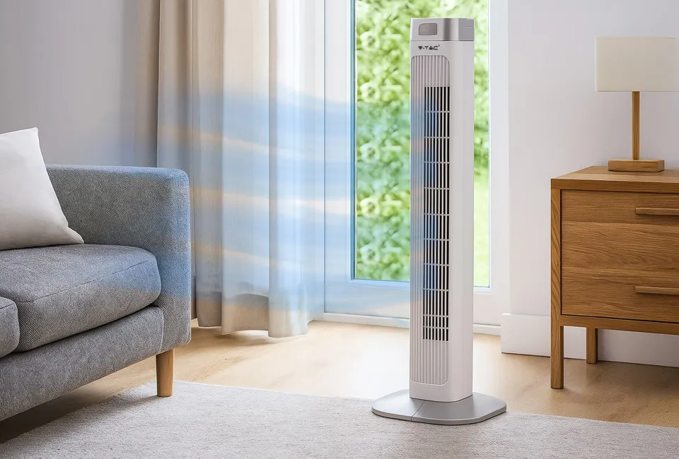Ventilateur tour &eacute;l&eacute;gant &agrave; 3 vitesses
